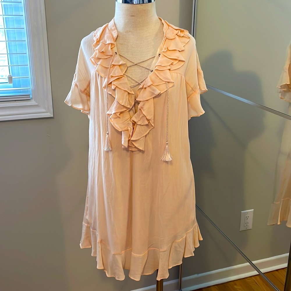Dress in peach colour